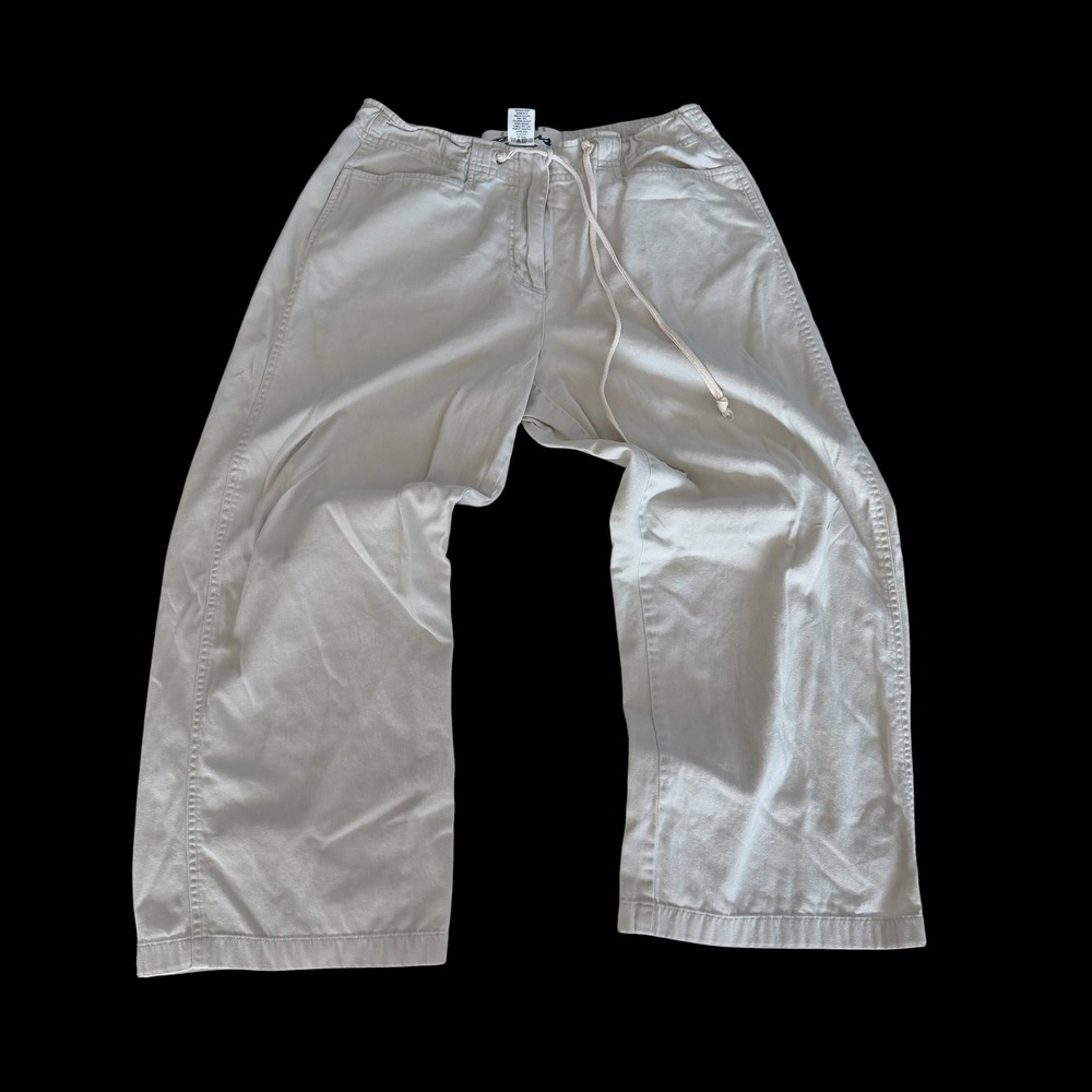 Express Bleus Y2K Khaki Cotton‎ Wide Leg Cropped Drawstring Pants Size 7/8